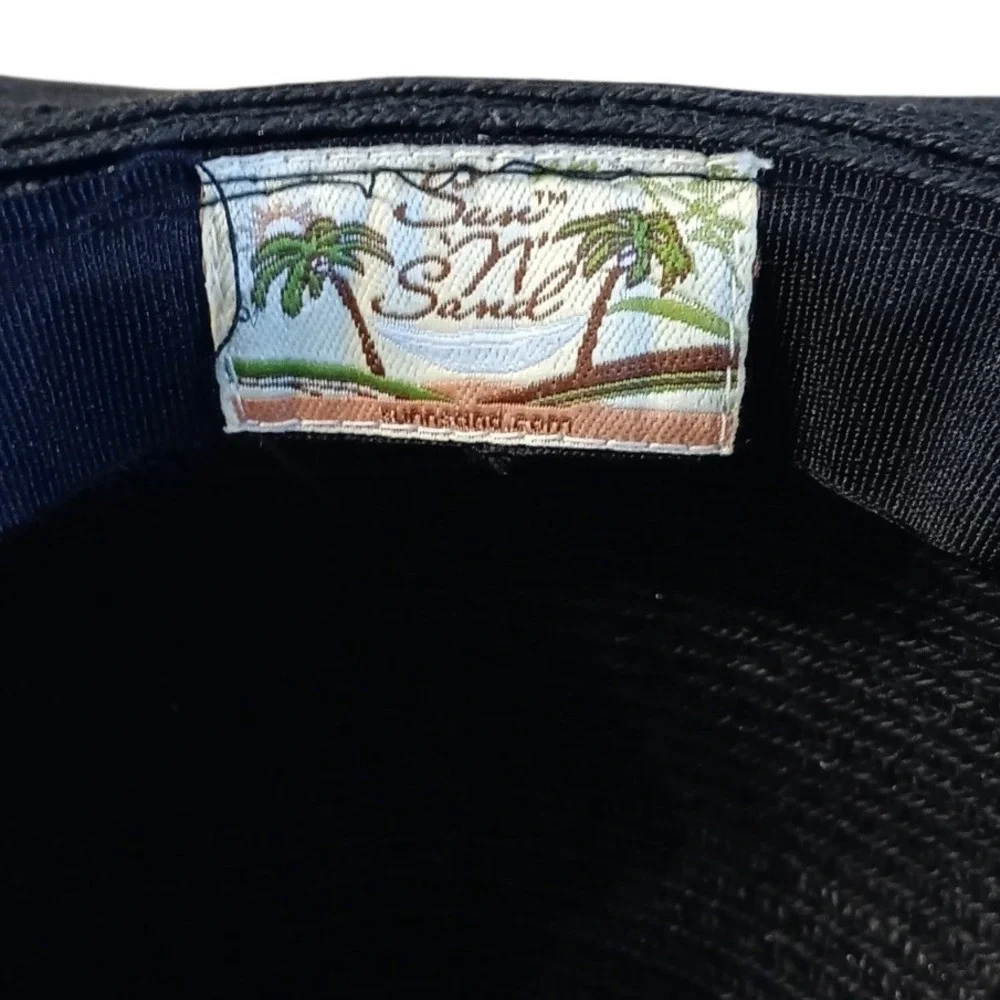 San 'n' Sand Womens Wide Brim Black Straw Sun Hat Summer Beach Floppy Hat